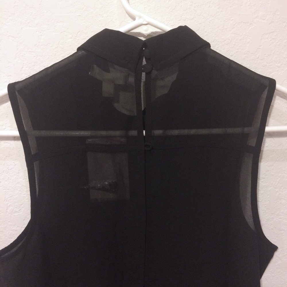 Sheer Detailed Collared Blouse NWT - Picture 4 of 6